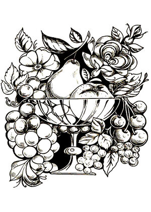 Раскраски Жостовская роспись Жостовская роспись — раскраска 2