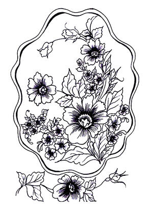 Раскраски Жостовская роспись Жостовская роспись — раскраска 20