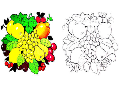 Раскраски Жостовская роспись Жостовская роспись — раскраска 25