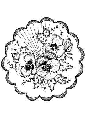 Раскраски Жостовская роспись Жостовская роспись — раскраска 4