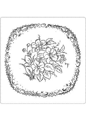 Раскраски Жостовская роспись Жостовская роспись — раскраска 5