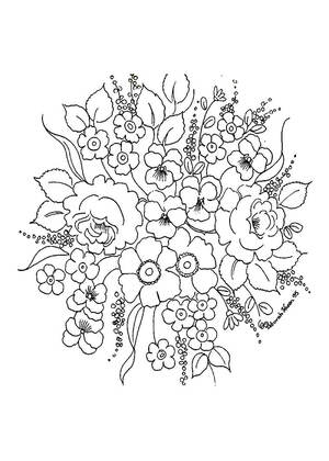 Раскраски Жостовская роспись Жостовская роспись — раскраска 6