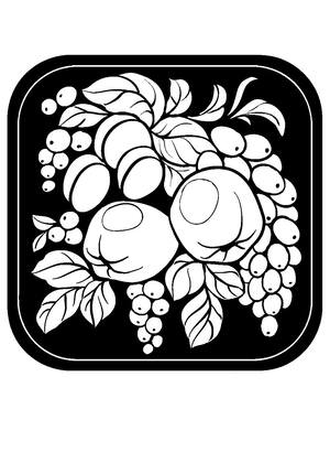 Раскраски Жостовская роспись Жостовская роспись — раскраска 8