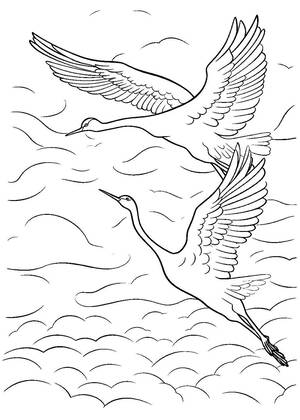 Раскраски Журавли Журавли — раскраска 1
