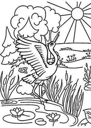 Раскраски Журавли Журавли — раскраска 2