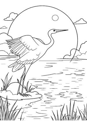 Раскраски Журавли Журавли — раскраска 4