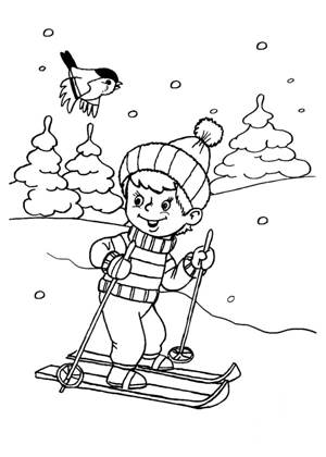 Зимний спорт раскраска 12