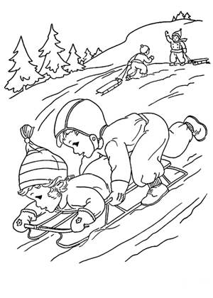 Зимний спорт раскраска 4