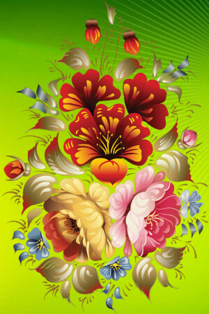 Раскраски Жостовская роспись Жостовская роспись